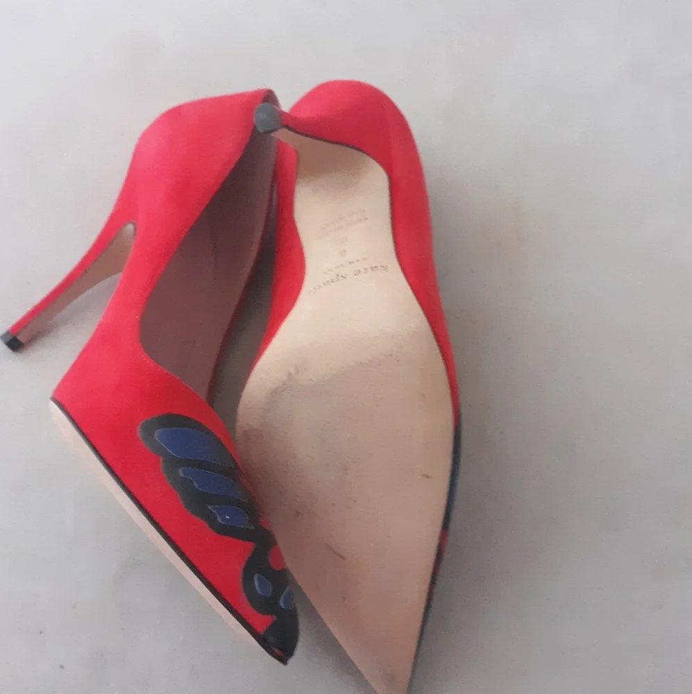 Kate Spade Butterfly Wings Suede Heels Courts 8 Italy..mint - Picture 5 of 6